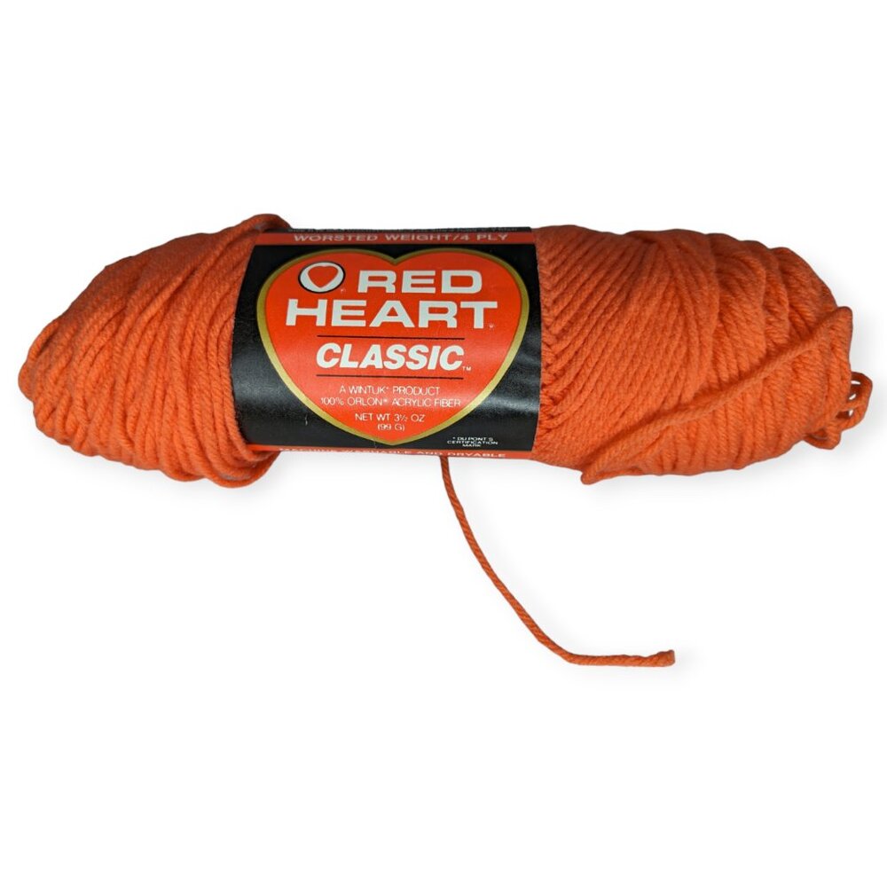 Vintage Red Heart Classic Coral Yarn 1 Skein